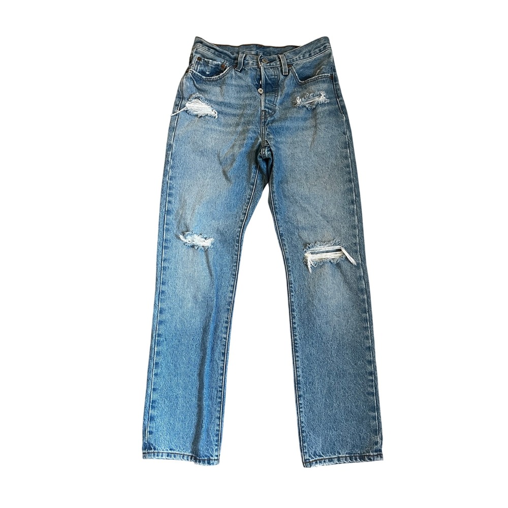 Levis 501 Original Straight Leg Jeans W27 L30 Distressed Sustainable Streetwear